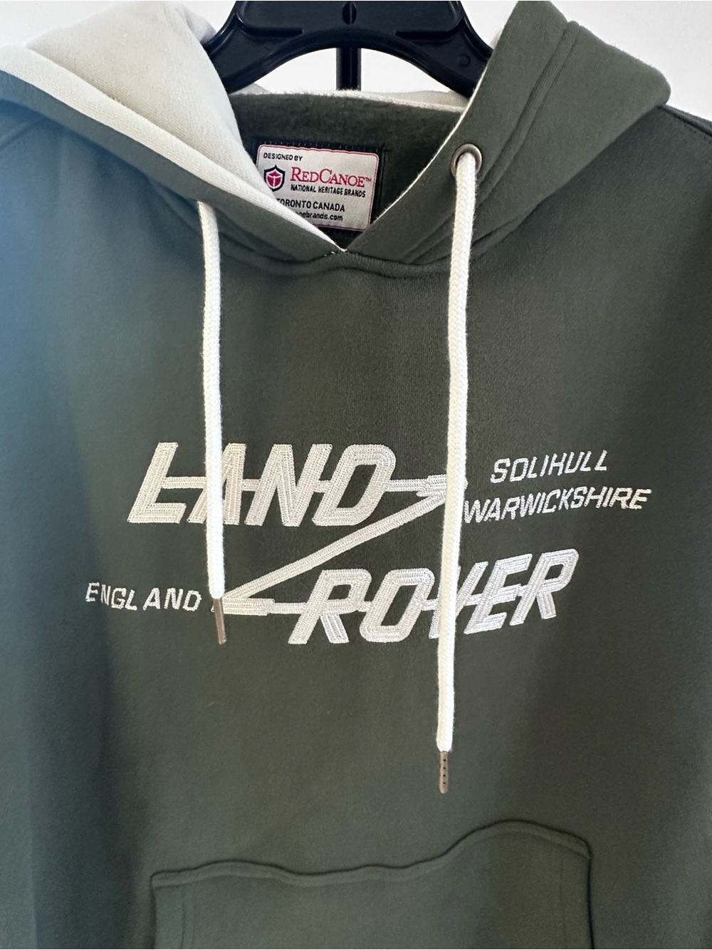 Red Canoe x Land Rover Heritage Pullover Hoodie Bronze Green Large NWT - Picture 10 of 13